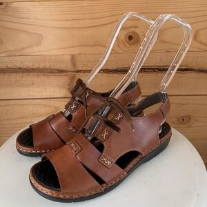 Rieker Antistress Leather Slingback Sandals 37EU/6.5US Cottagecore Boho Comfort